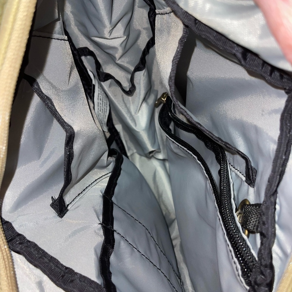 L.L. Bean Khaki and Brown AmeriPack Back Saver Crossbody Bag— Logo Tag Visible - Picture 7 of 9